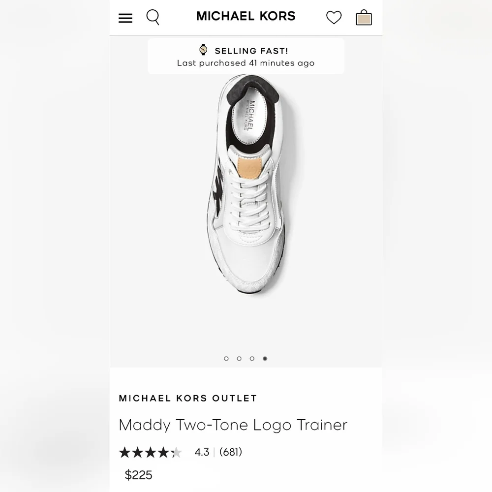 💋Michael Kors Maddy Two-Tone Logo Trainer (10) - Picture 8 of 12